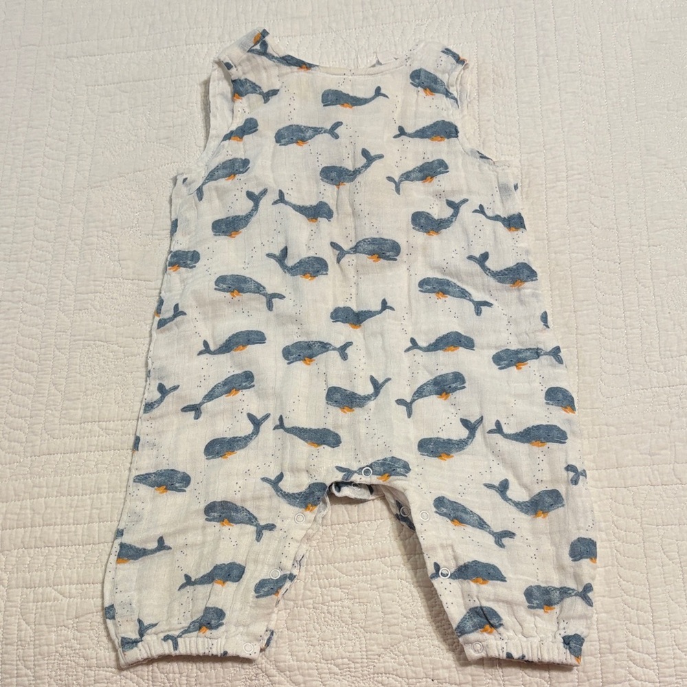 Angel Dear Soft White Baby Romper